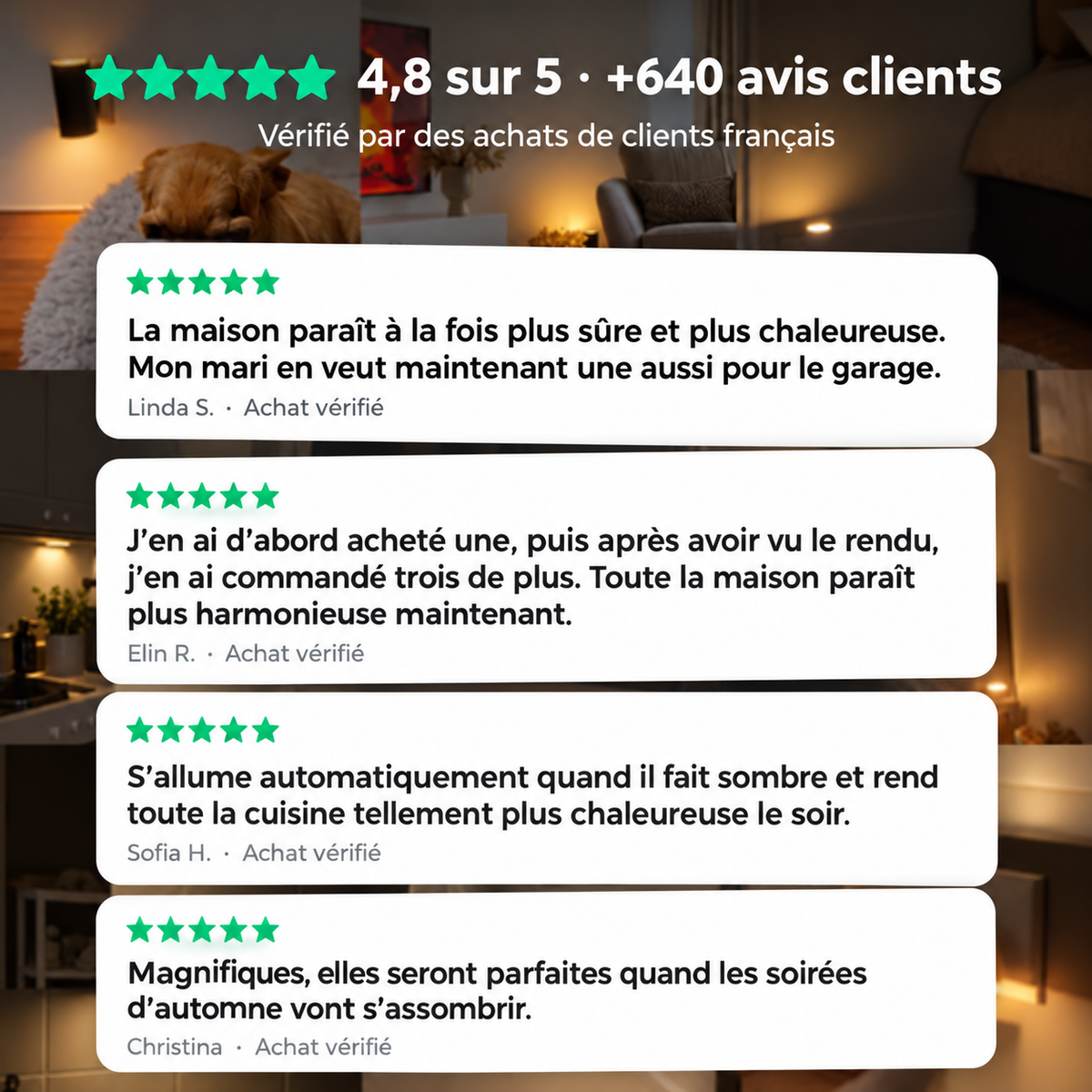 Lumélia - Lampe murale à détecteur crépusculaire