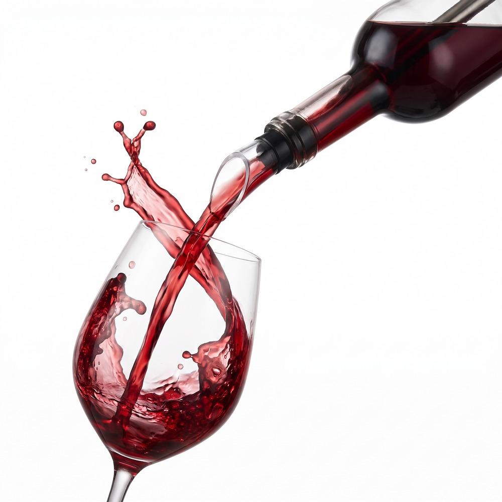 Vin rouge servi avec le rafraîchisseur Vinélia